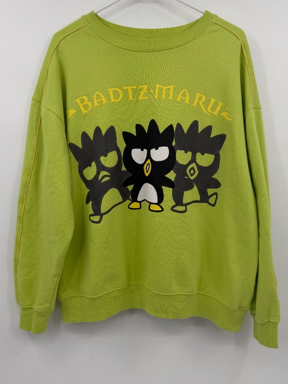 Badtz Maru Sanrio Sweatshirt Women XL Green Long Sleeve Pullover Fleece Kawaii